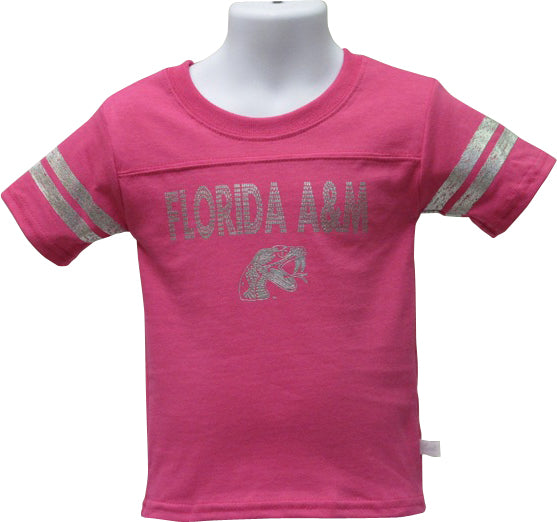 FAMU Blinged Out Little Lady Rattler T-Shirt in Bright Pink - HBCUprideandjoy