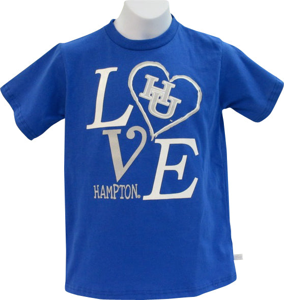 “LOVE” Hampton University Girls’ T-Shirt with Bling - HBCUprideandjoy