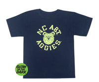Aggie Boo Glow in the Dark Youth T-Shirt Navy - HBCUprideandjoy
