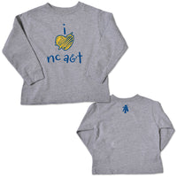 I Love A&T Game Night Long Sleeve T-Shirt Gray - HBCUprideandjoy