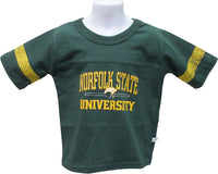 Norfolk State Stripe Sleeve Yoked Tee - HBCUprideandjoy